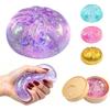 Yousheng 1/4Pcs Clear Glitter Dumpling Squeeze Toy, Soft Steamed Bun Stress Relief Toy, Hand Exercise Relaxation Tool for Kids Adults