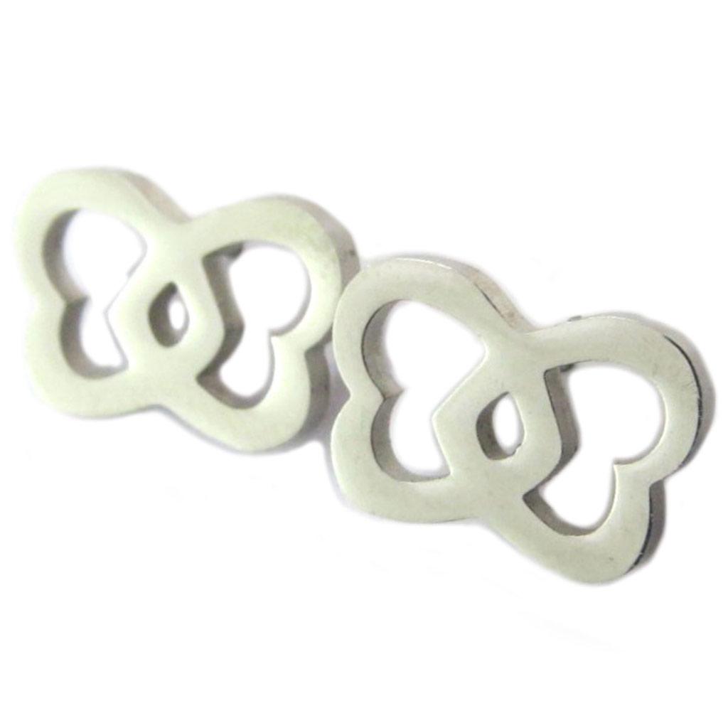 Les Trésors De Lily [P4896] - Silver 'Love' Steel Necklace + Earrings Set