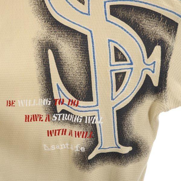 Santa Fe Made In Japan Back Print Short Sleeve T-shirt 48 Beige Men's Used