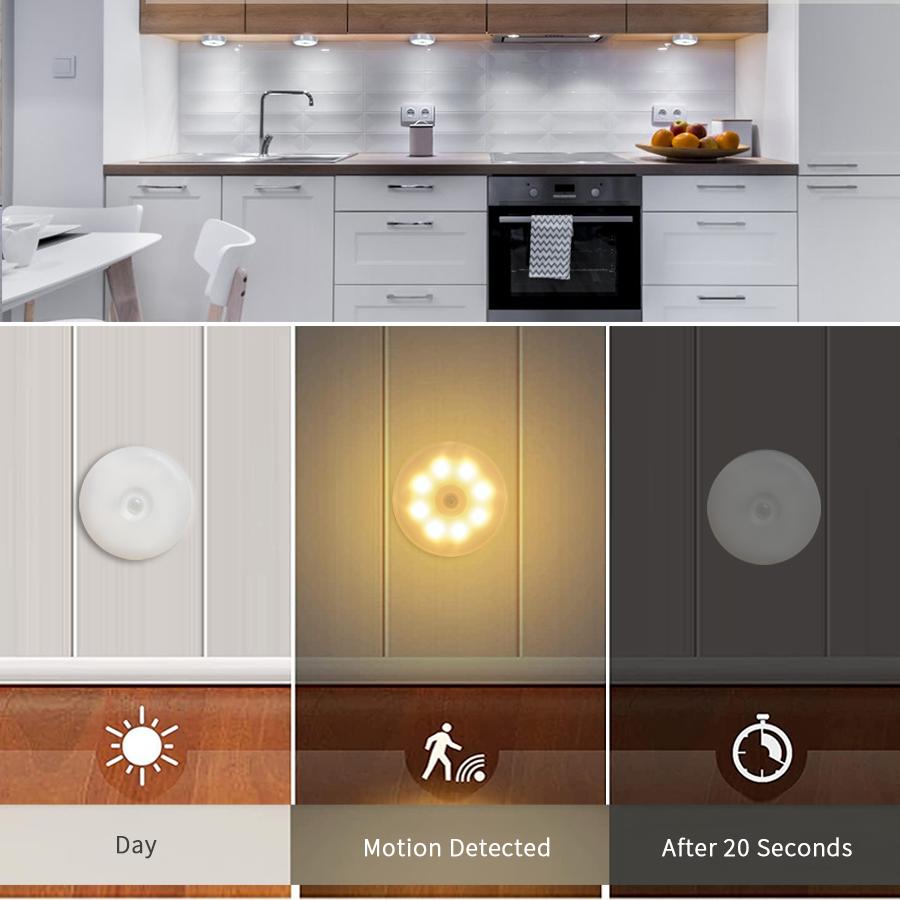 LED Night Light USB Rechargeable Motion Sensor Lights Children Bedroom Lighting Home Decor Stairs Closet Wardrobe Cabinet Lamp