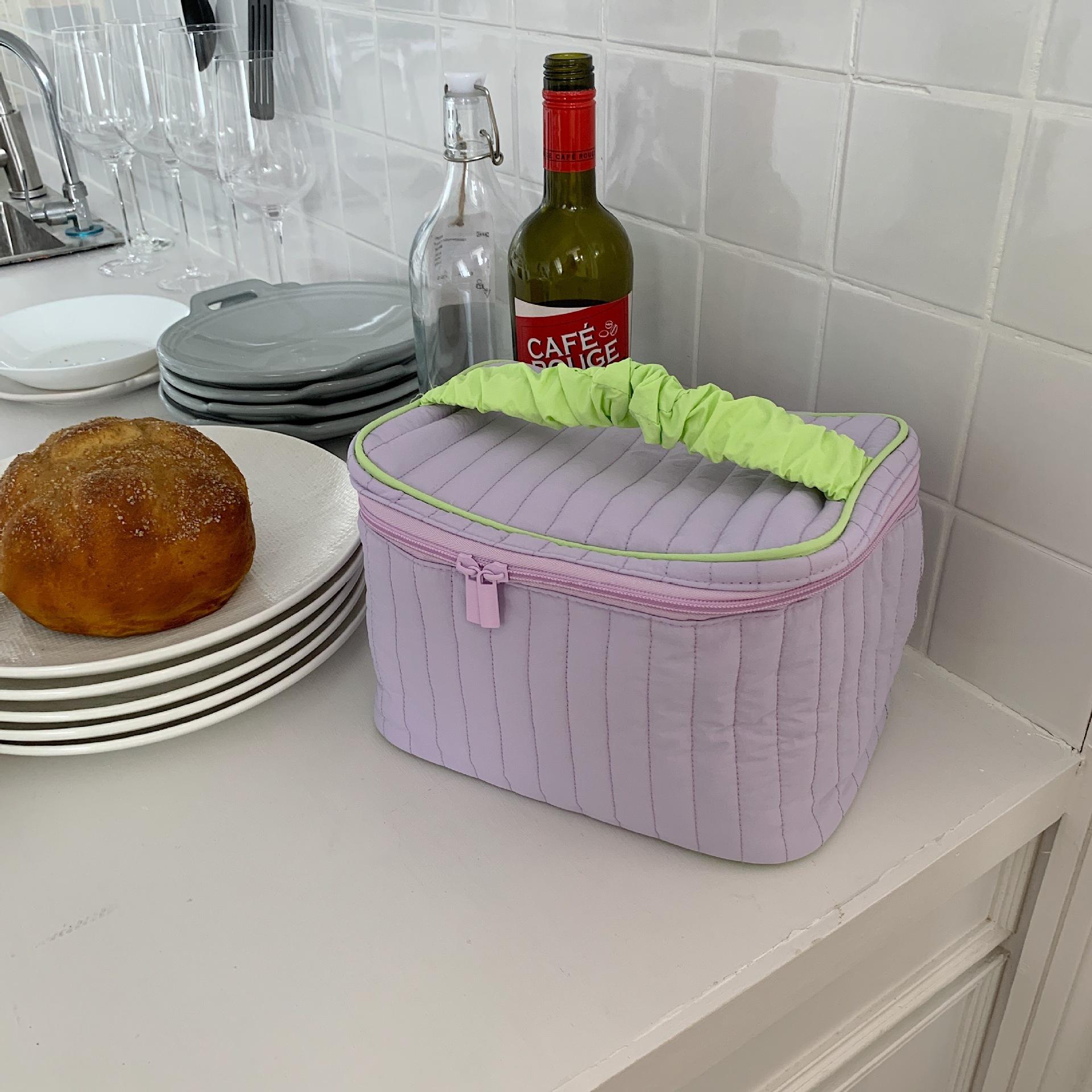 

Striped Capacity Large Nylon Makeup Bag Portable Travel Storage Bag Washing Bag фиолетовый