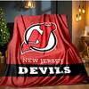 Jersey Devils Logo Blanket Flannel Throw for Sofa, Indoor, Camping, Living Room, Office, Chair, And Bed Soft Birthday Gift