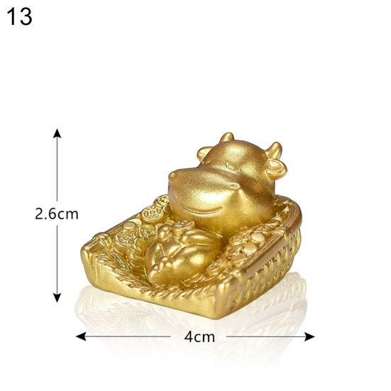 Cartoon Cow Cattle Design Car Home Table Garden Succulent Resin Decor Ornament