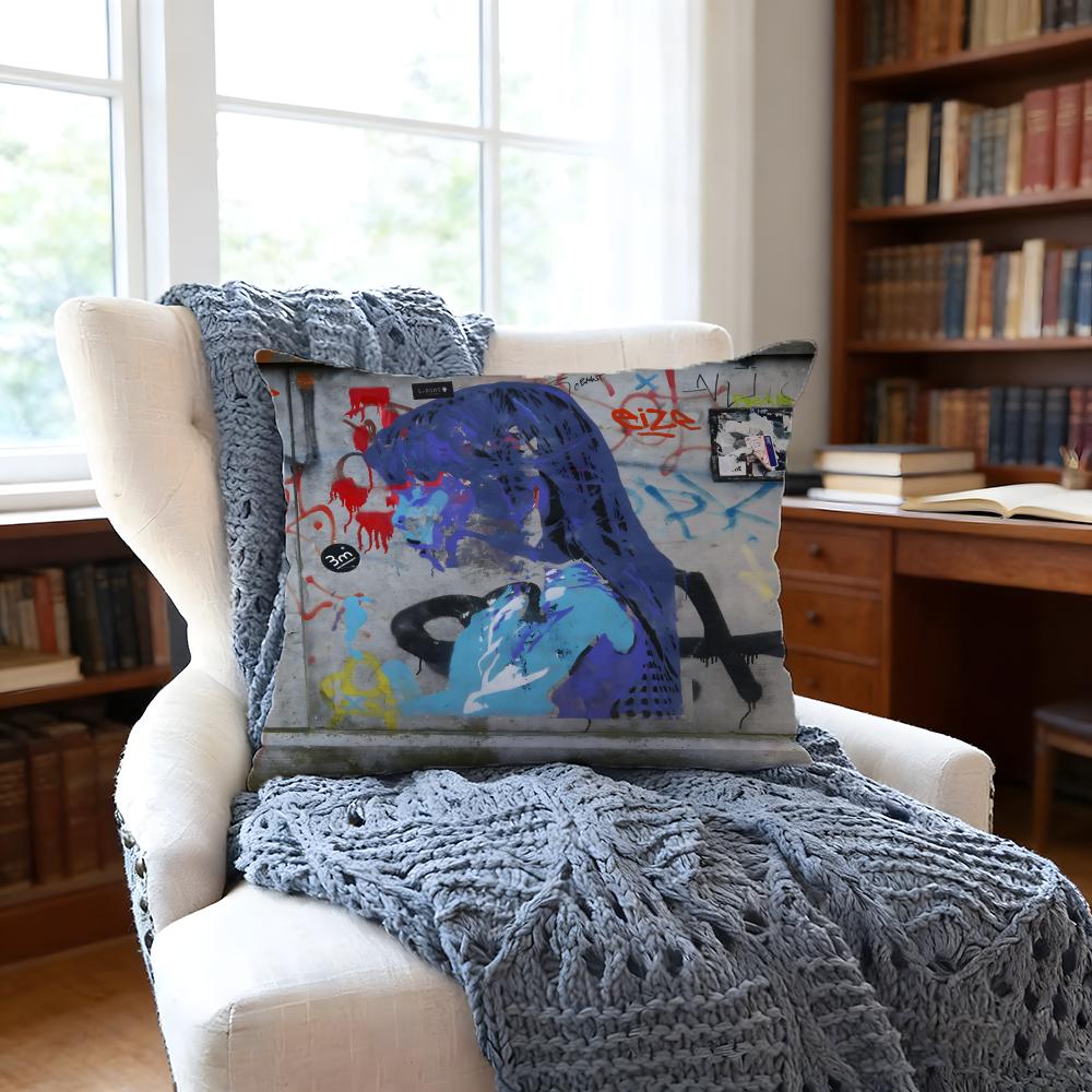 Dutchstreet Art Cushion Cover Anti-Dust Mite Short Plush Pillowcase - Invisible Zipper Silky Soft Sofa Cushion Cover