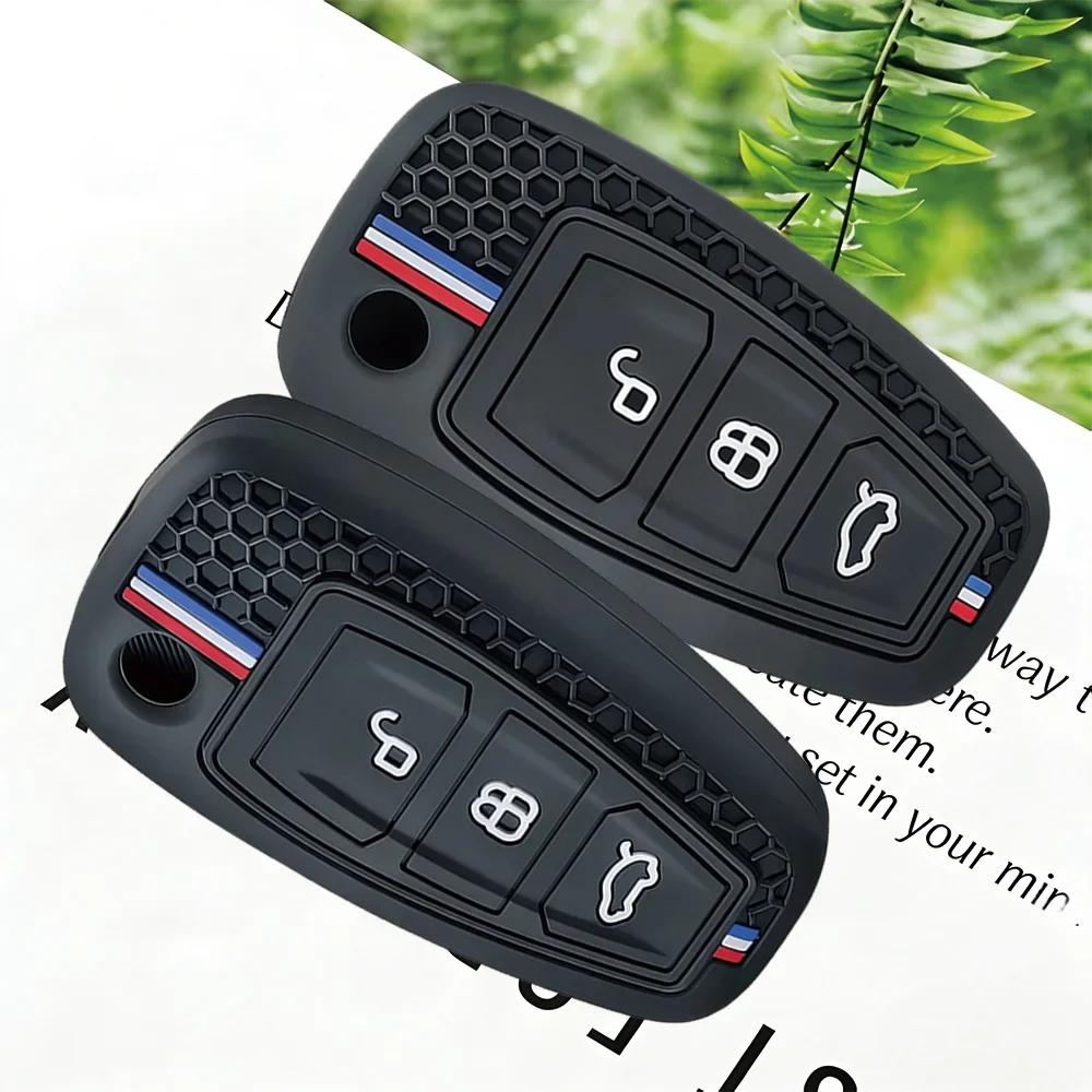 3 Button Silicone Car Remote Key Fob Cover Case For Ford Ranger C-Max S-Max Focus Mk3 Galaxy Mondeo Transit Tourneo Custom