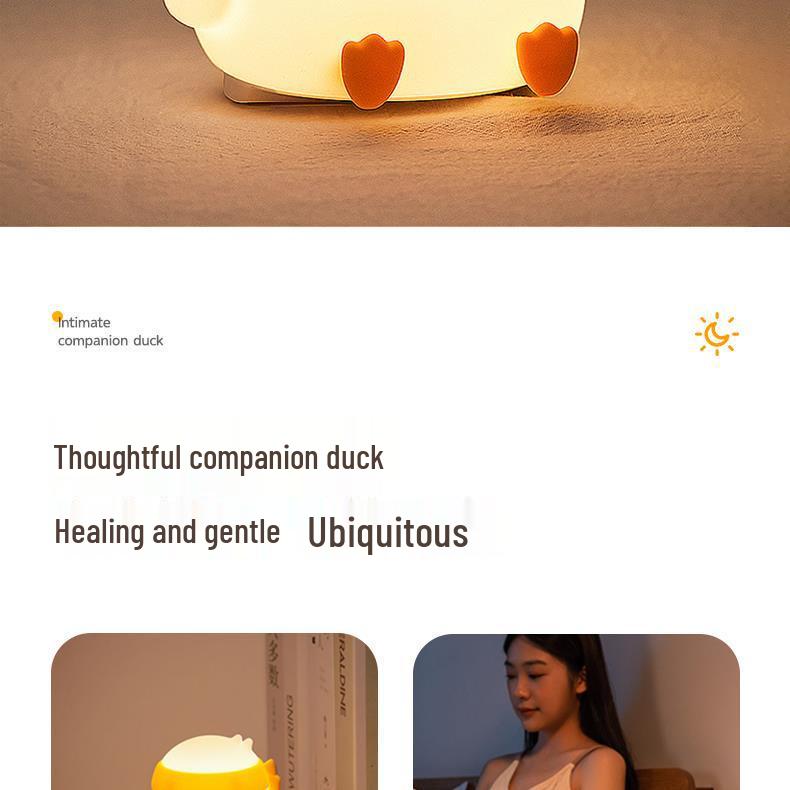 Silicone Duck Night Light - Touch Dimmable Bedroom Lamp for Mother and Baby