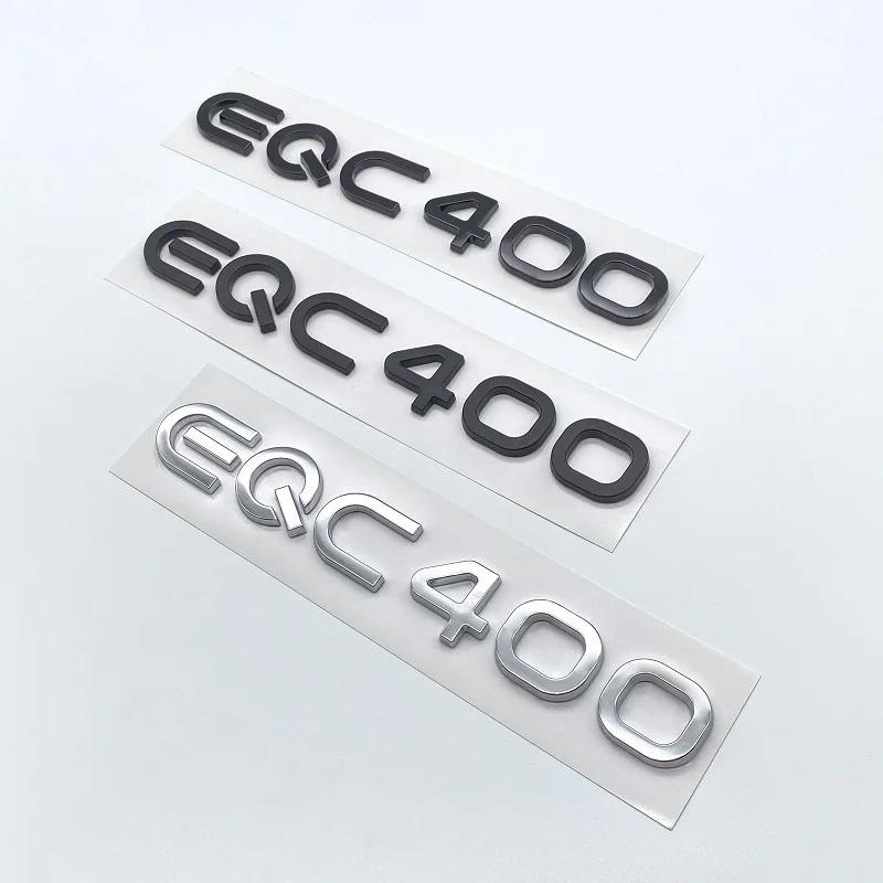 Lettres de Coffre Chromées Argent Noir ABS pour EQC400 4MATIC Emblèmes pour SUV Électrique EQC AWD N293 Accessoires Logo Auto