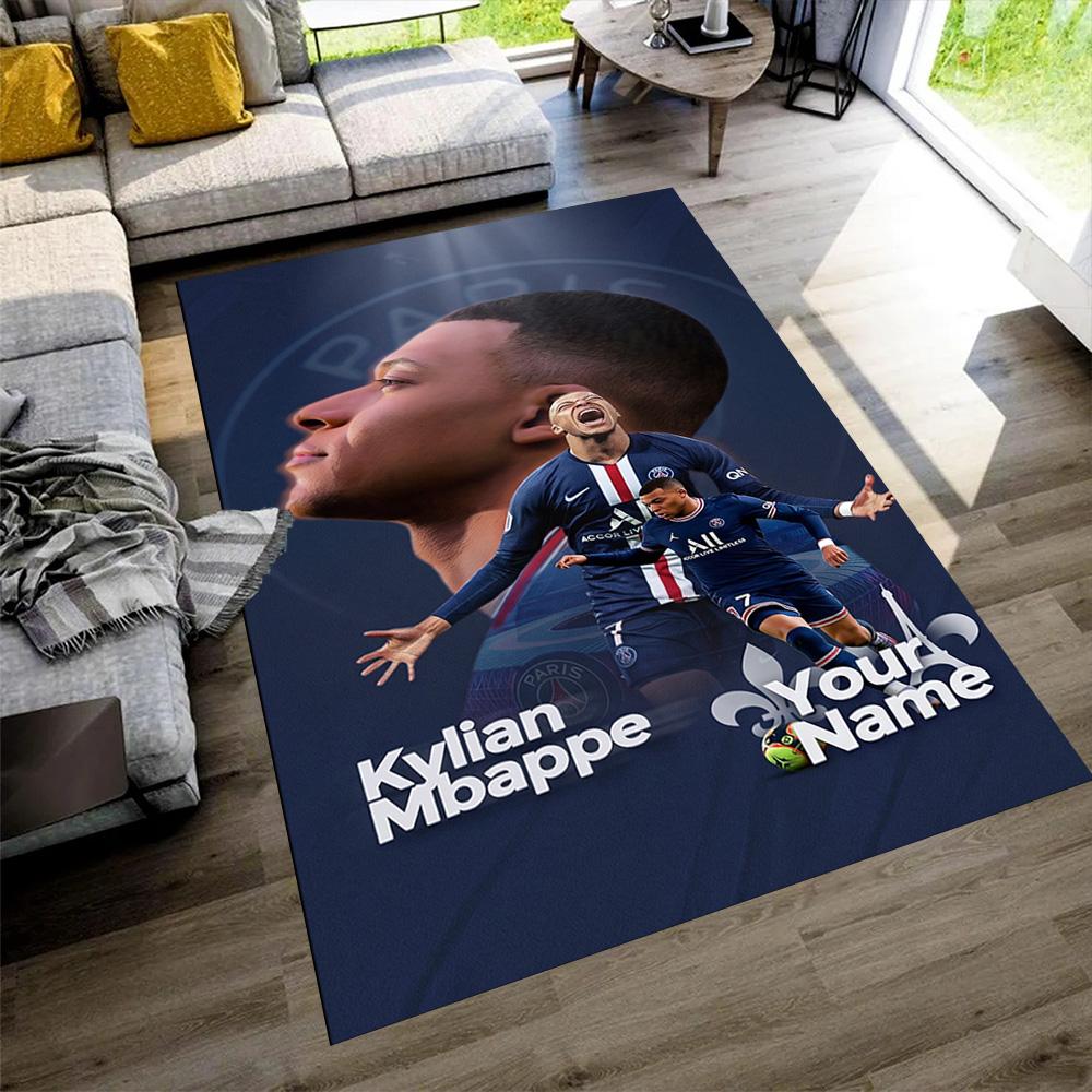 Mbappé Customize Your Name Area Rug Design for Balcony Kitchen Bedrooms Living Rooms Antislip Carpet Office Home Decor Birthday/Christmas Gift