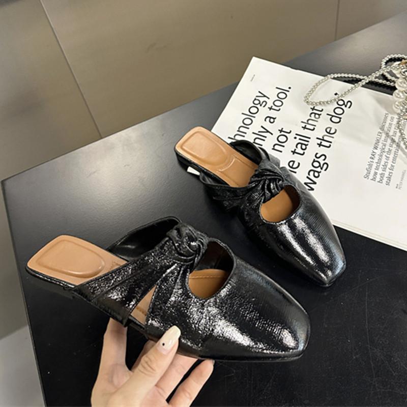 

Модные женские тапочки бренда Fashion Bailamos, модные мюли слипоны с круглым носком, мягкий плоский каблук, уличные повседневные нарядные сандалии, пляжные шлепанцы Муж 41 чёрный