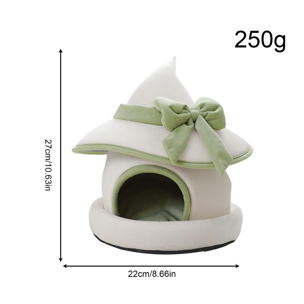 Bunny House Indoor Cute Winter Bunny House Hat Shape Soft Detachable Pet Bed For Chinchilla Hamster Guinea Pigs Ferret Hedgehog зелёный