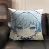 Chongyun Cute Genshin Impact Cushion Cover Natural Linen Organic Fabric Double-Sided Printing Sofa Home Decor Gift Pillow Case