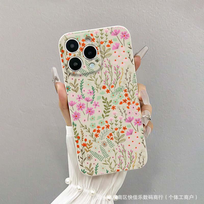 Colored flower bushes for iPhone16plus Apple 11/12/13/14/15Promax mobile phone case