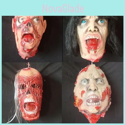Horror Haunted House Decor With Bloody Head Prop For Halloween Scare Events