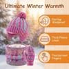 Colorful Kids Hat Scarf Gloves Set Thickened Gloves Warm Pullover Hat  For Children