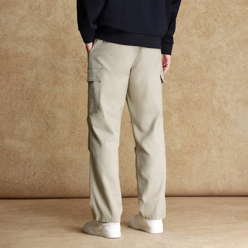 JACK&JONES Men's Loose Fit Cargo Pants with Letter Embroidery