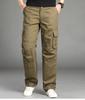 Spring and Autumn Men's Multi-Pocket Casual Pure Cotton Loose Straight-Leg Trousers