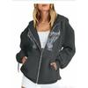 Women's Hooded Zip Up Loose Fit Long Sleeve Printed Butterfly Casual Cardigan Sweatshirt Jacket