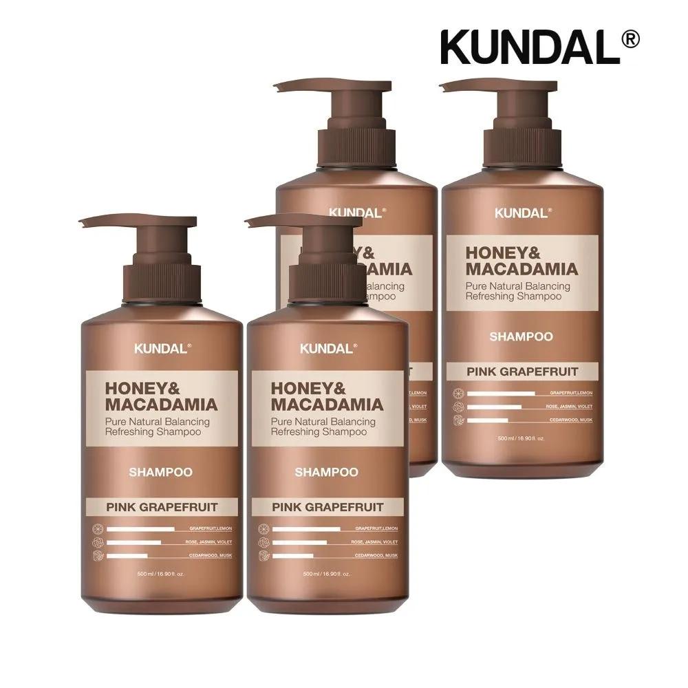KUNDAL Honey & Macadamia Nature Shampoo Pink Grapefruit 500ml x4