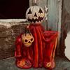 Pumpkins Head-Wizard Decor Home Decoration Miniature Figurine For Halloween Seasonal Present