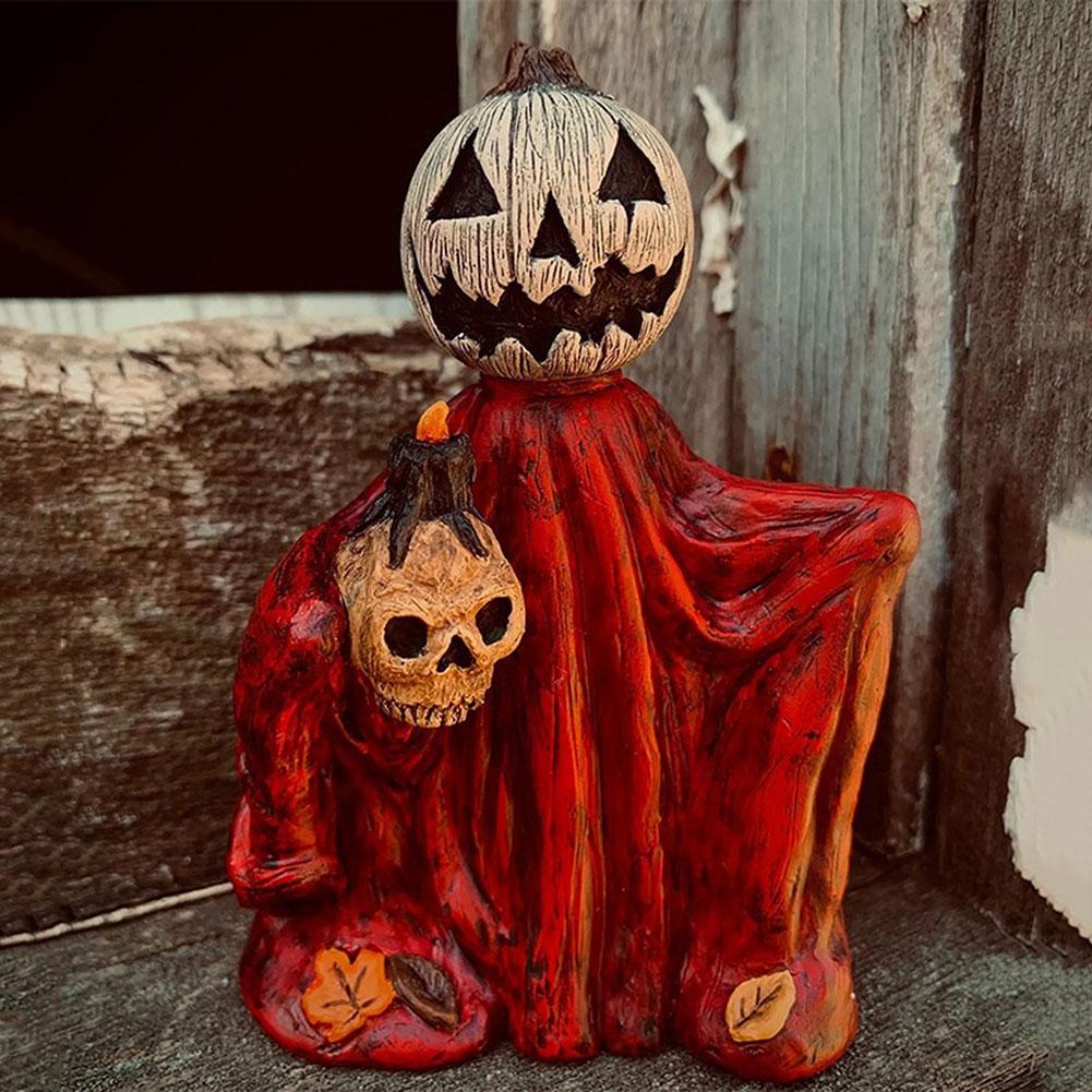 Pumpkins Head-Wizard Decor Home Decoration Miniature Figurine For Halloween Seasonal Present