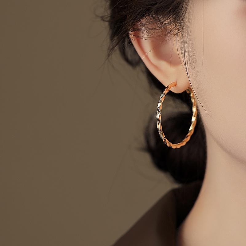 European and American retro twisted round earrings personalized design earrings earrings women