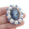 Crystal Rhinestones Cameo Vintage Brooch Pin Baroque Pearls Badge Stylish Clothing Accessories for Women