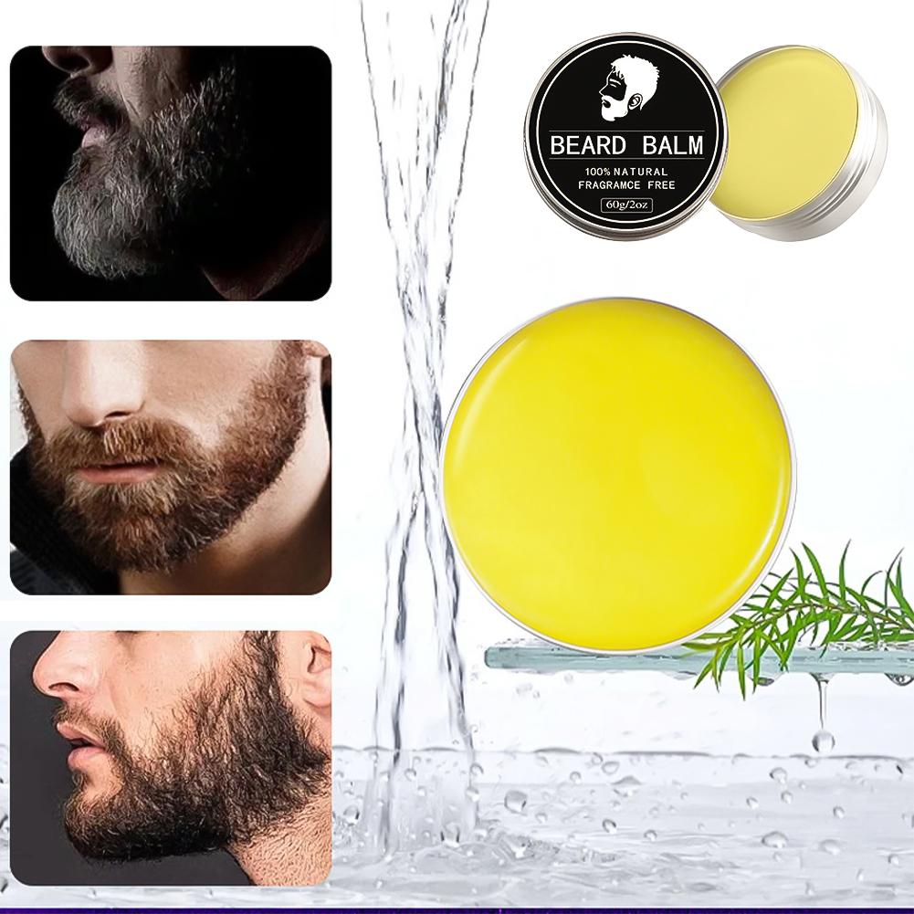 Kit de croissance de barbe professionnel pour hommes, baume à barbe naturel, cire hydratante, crème de soin pour barbe propre et élégante