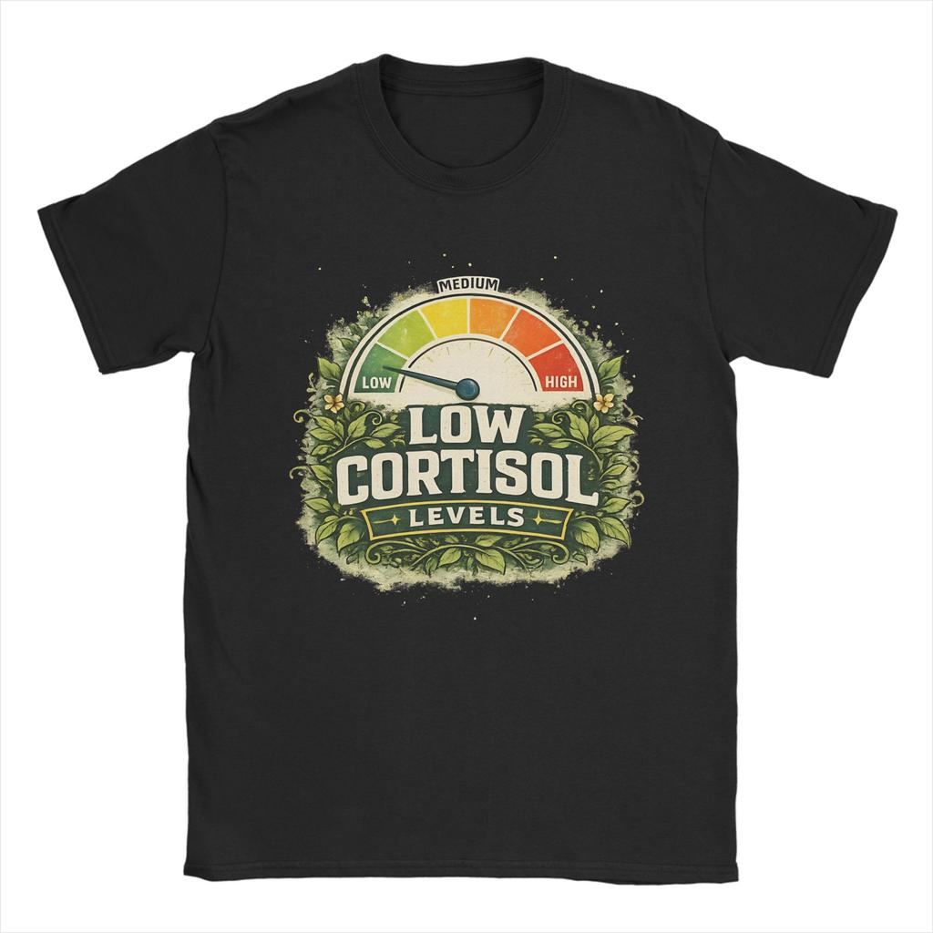 Low Cortisol Levels T Shirts Men 100% Cotton Awesome T-Shirt Round Collar Tees Short Sleeve Tops Plus Size - Men's Summer C...