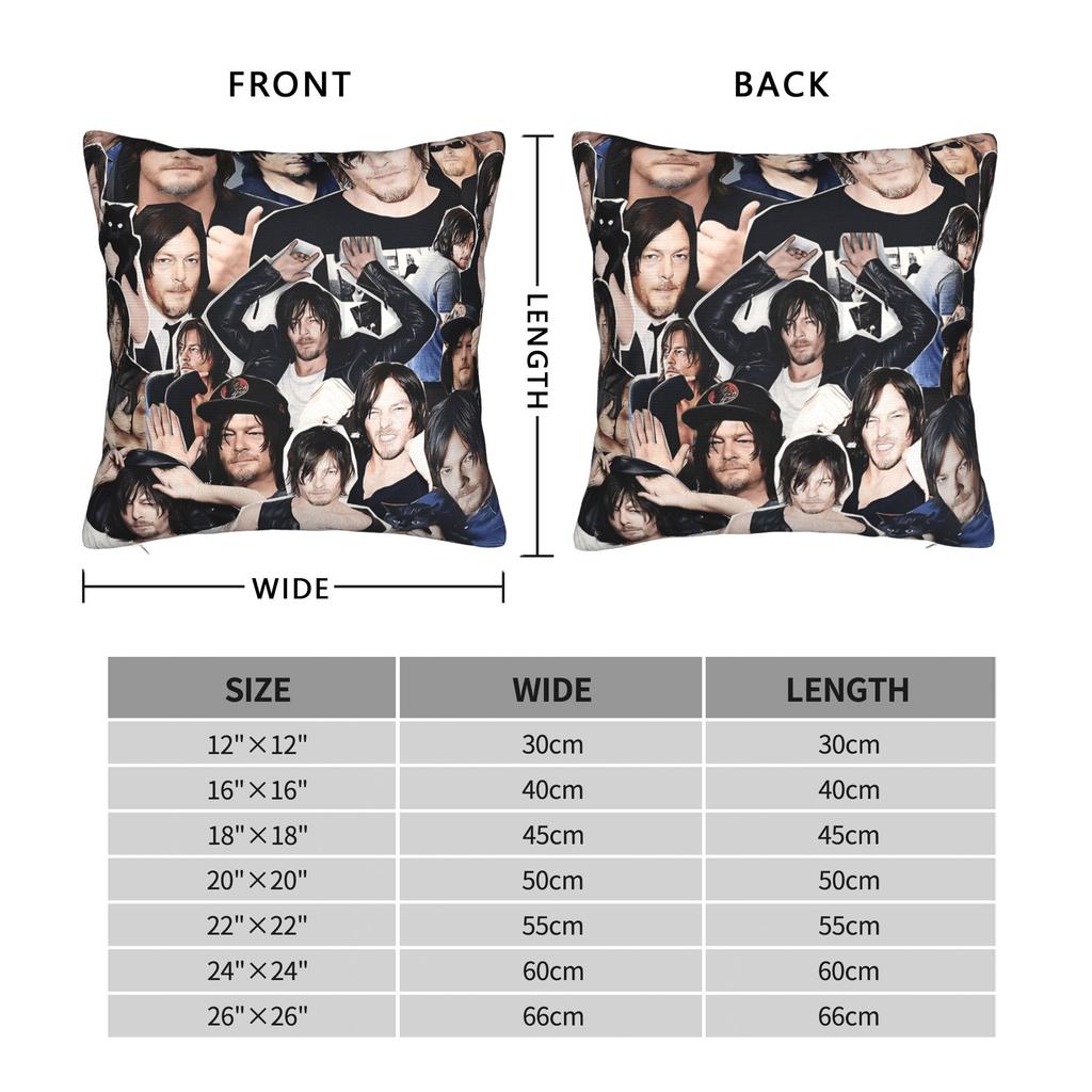 Norman Reedus W-Walking D-Dead American Celebrity Pillow Case Retro Trendy Pillow Cover Comfy Pillowcases For Living Room Chair
