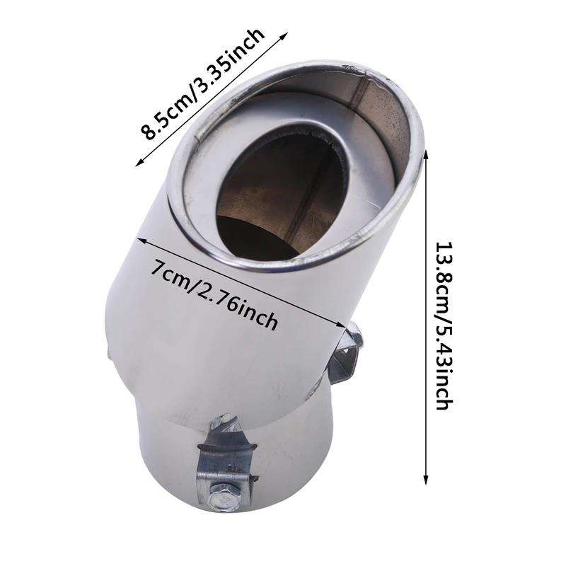 Practical Car Exhaust Muffler Tip Round Stainless Steel Tail Rear Chrome Pipe