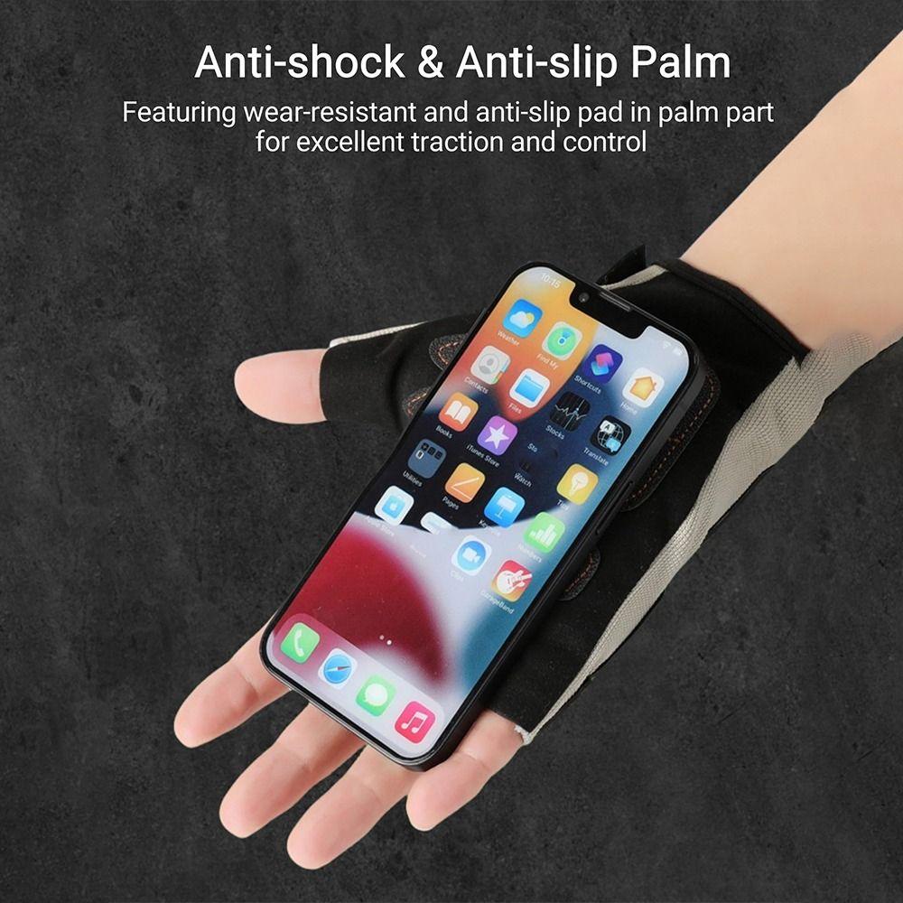 1 Pair Half Finger Motorcycle Gloves Anti-fall Anti-slip Cycling Gloves Wear-resistant Breathable Driving Gloves