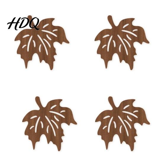 Kitchen Dining Accessories Halloween Wooden Coasters, Decorative Drink Heat Resistant Table Mats Decor for Coffee Mugs, Waterproof Party Home Holiday