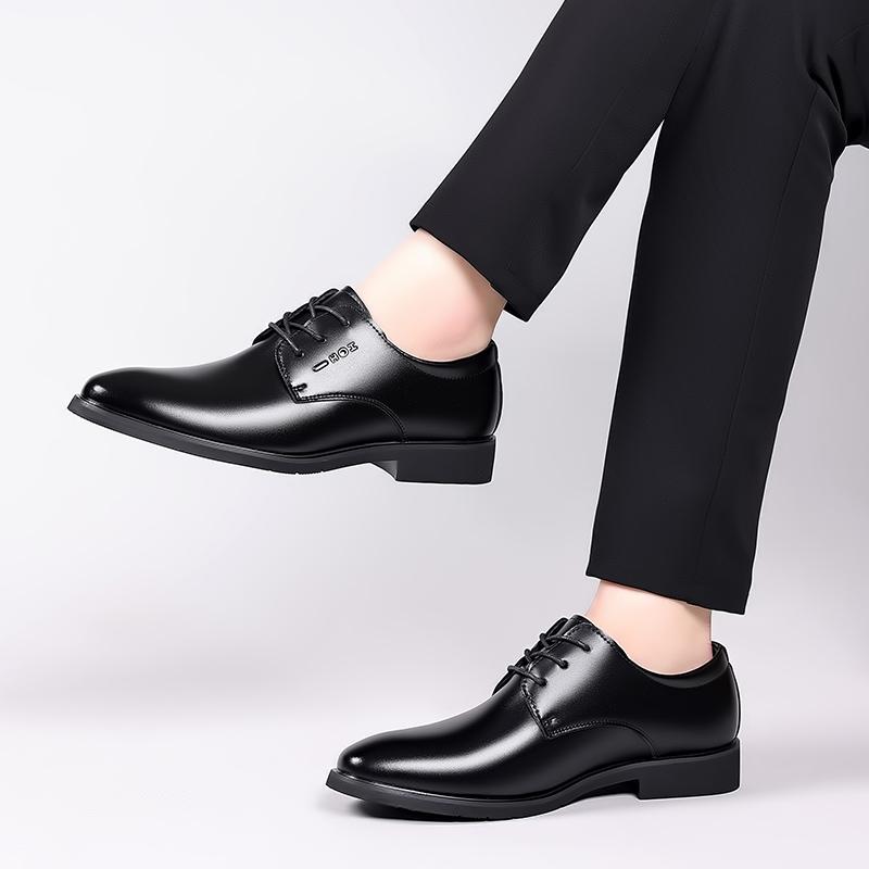 Fashion New Leather Men Oxfords Shoes All-match Lace Up Italian Mens Casual Shoes Versatile Formal Dress Footwear Business Derby Shoes