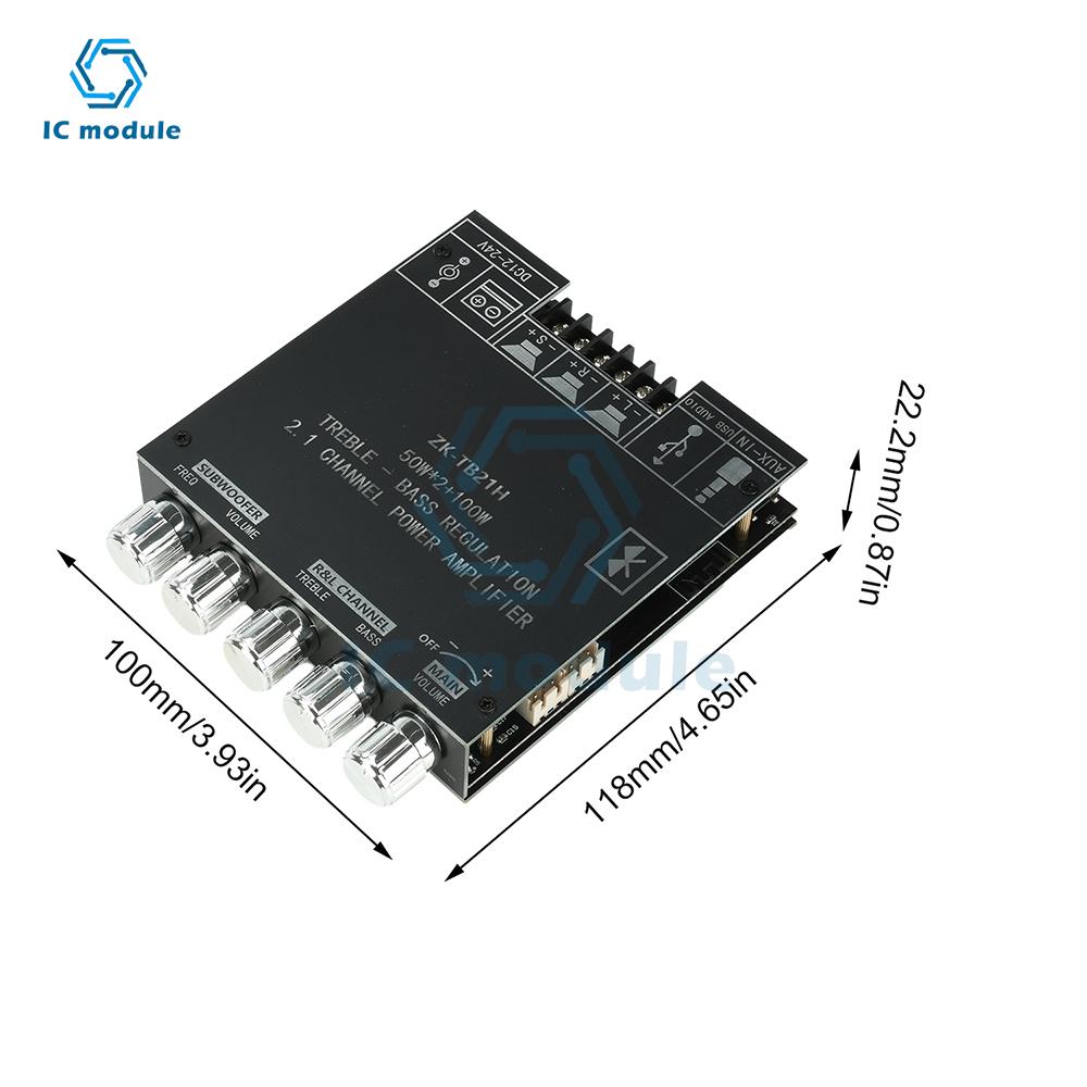 DC 12-24V TB21H BT 5.1 Subwoofer Amplifier Board 50W+50W+100W 2.1 channel digital amplifier module Stereo Bass AMP TPA3116D2