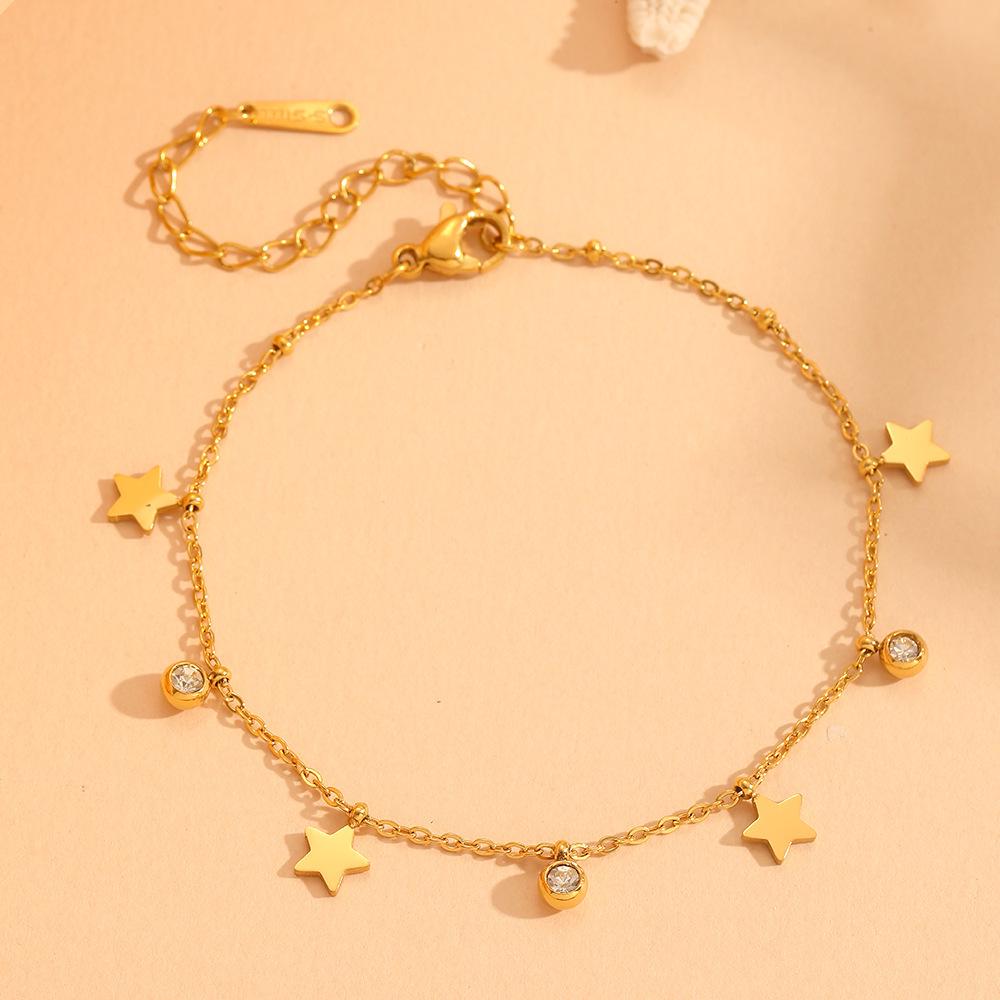 Elegant Star Bead Pendant Waist Chain - Titanium Steel, European & American Design