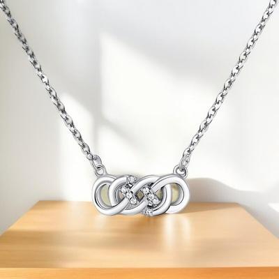 Damhalsband i Sterling Silver 925 med Cubic Zirconia, Oändlighetssymbol