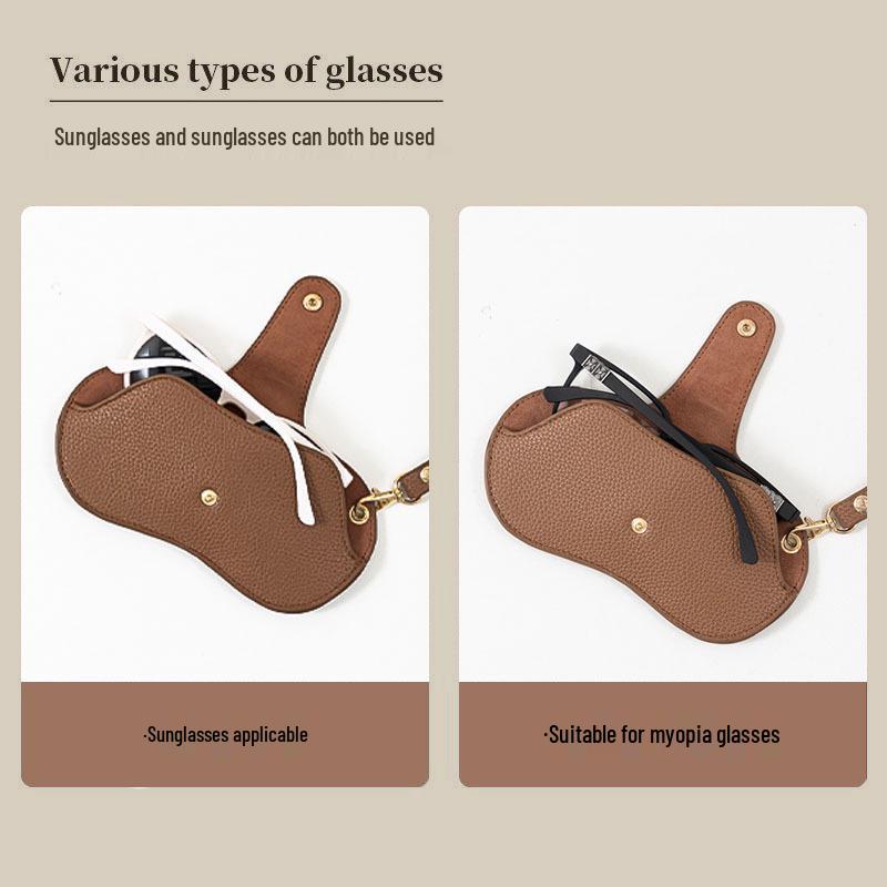 Women's Portable Sunglasses & Myopia Glasses Storage Bag - Wearable Neck Hanging Handheld Fashion Case