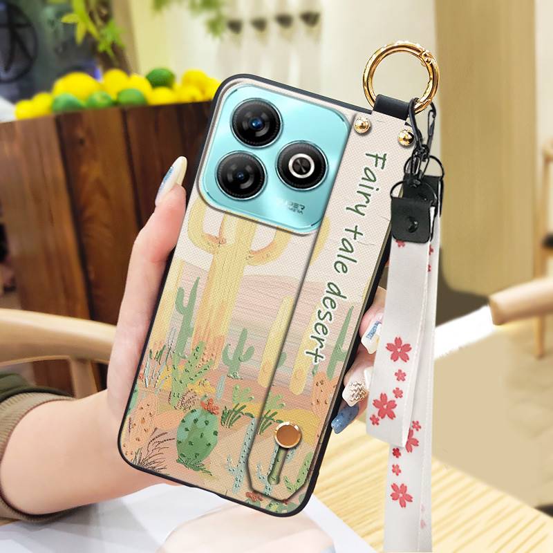 Protective Anti-knock Phone Case For ZTE Blade A75 4G/Z2359 Wristband Wrist Strap Back Cover Shockproof Ring Durable