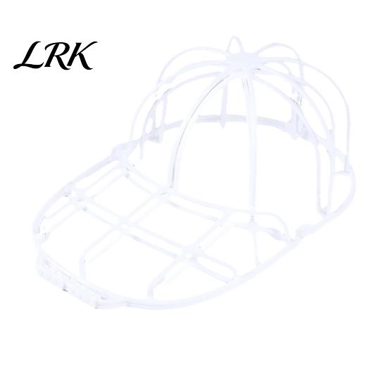 Gabbia per Lavaggio Cappelli per Lavatrice, Rastrelliera Pulitore per Cappelli da Baseball, Supporto Lavabile in Lavatrice con Design a Rete Vuota, Strumento in Plastica con Chiusura a Fibbia Laterale