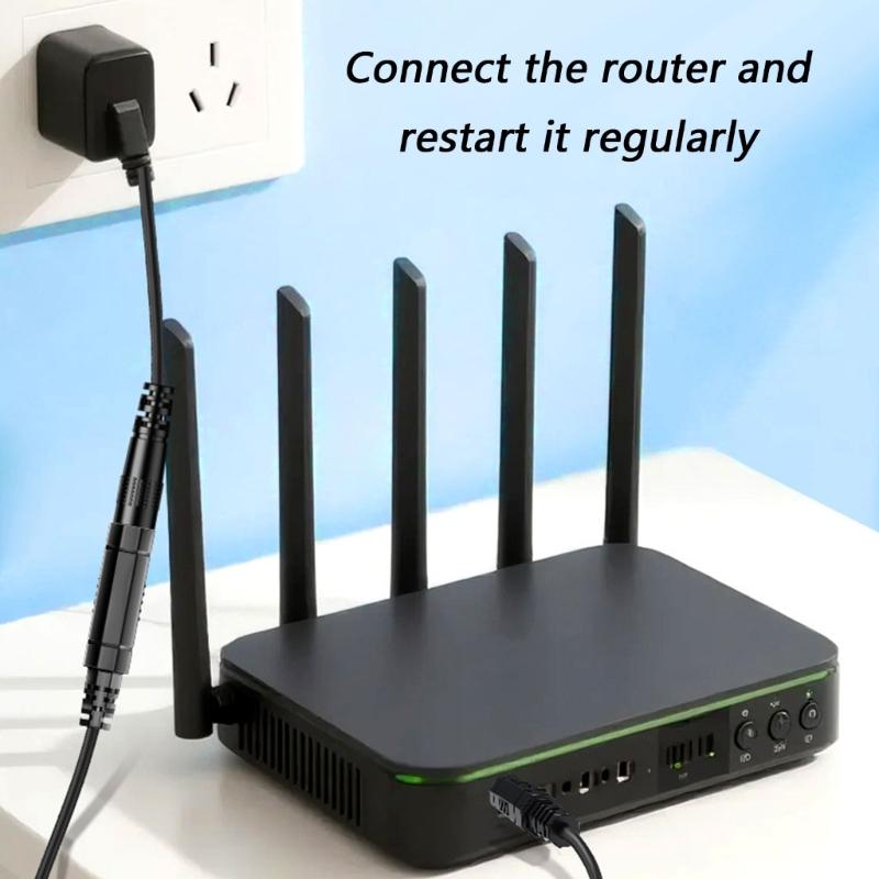 Automatic Shutdown Power Cable for WiFi Routers Reboot Cable 72Hour Reset Function to Prevent Overheating Ensures Safety