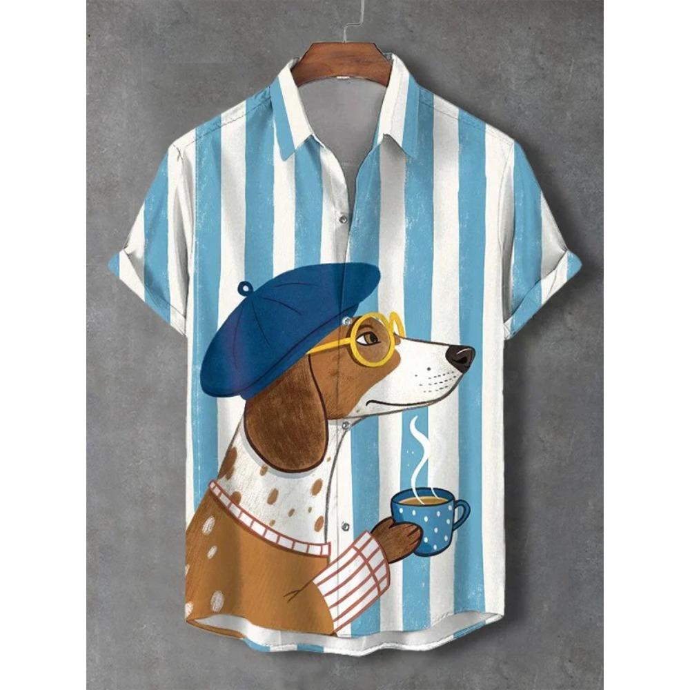 Men's Beautiful Graphics Shirts Short Sleeve Button Down Lapel Shirts For Summer Oversized Tops Vacation Casual Hawaiian Shirts