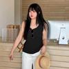 Zhi Xuan Plus Size Wool Blend Ribbed Stripe Tank Top for Women - 2026 Spring Collection, Wear Alone or Layered