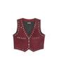 Murra Women'S Studded Leather Vest _ Burgundy