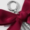 Fashion Pearls Cherrys Star Keychain with Ribbon Bowknot Handmade Sturdy Alloy Resin Charm for Women Ladies Daily Use