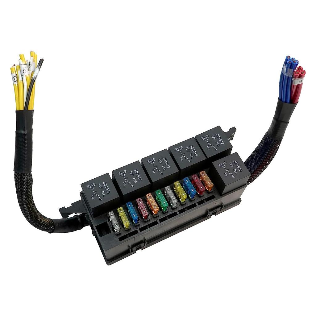 12V 24V 2 3 4 6 11Way Relay Box Fuse Relay Box with 4P 5P Relays 12V 24V Automotive Universal Fuse Panel For Automobiles Ships Relays 5