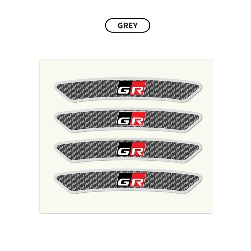 4PCS Car Wheel Hub Rim Sticker Carbon Fiber Decal for Toyota GR GAZOO RACING Badge Emblem Auto Interior Decoration Sticker