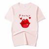 Summer Tops Red Mouth Lip Kiss Printed Women Fashion Tshirt Funny Leopard Graphic Tee