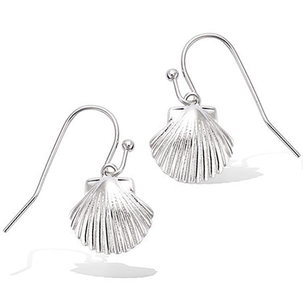 

Les Trésors De Lily [R5679] - Серебряные серьги Coquillage Saint Jacques (родий) - 12x12 мм