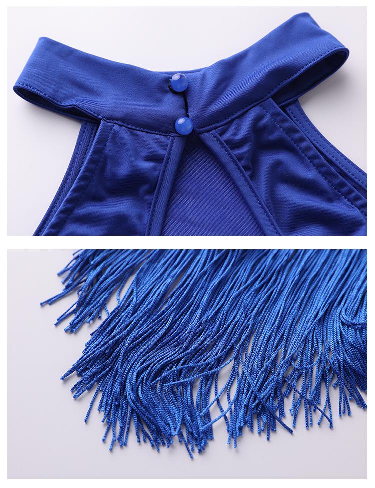 Sukienka Huayu do tańca łacińskiego: Wyszczuplający Seksowny Strój z Frędzlami na Zawody i Występy Zawodowe