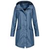 Womens Mid-Length Hooded Windbreaker Jacket Outdoor Hiking Raincoat Casual Fall Winter Coat 7 Colors 6 Sizes